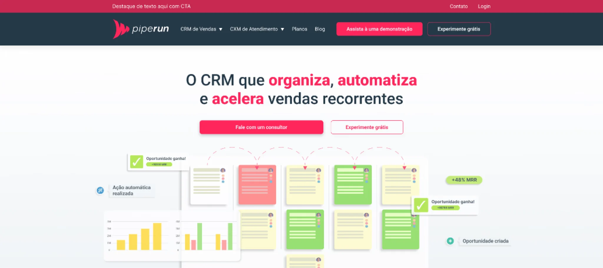 Nova hero section da Home com proposta de valor direta e formulário de conversão em destaque