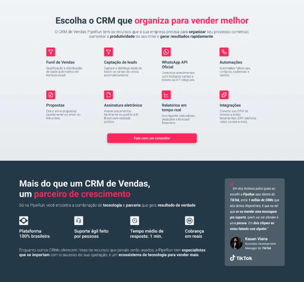 Blocos de dores e funcionalidades reorganizados na nova Home